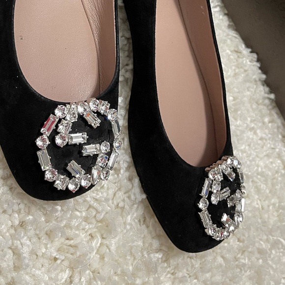 Gucci Loafers Black Velvet Sz 37 - Picture 7 of 9